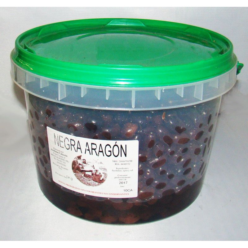 ACEITUNAS NEGRAS DE ARAGON CUBO 1/5Kg